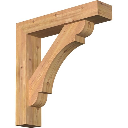 Olympic Block Smooth Bracket W/ Offset Brace, Western Red Cedar, 5 1/2W X 26D X 26H